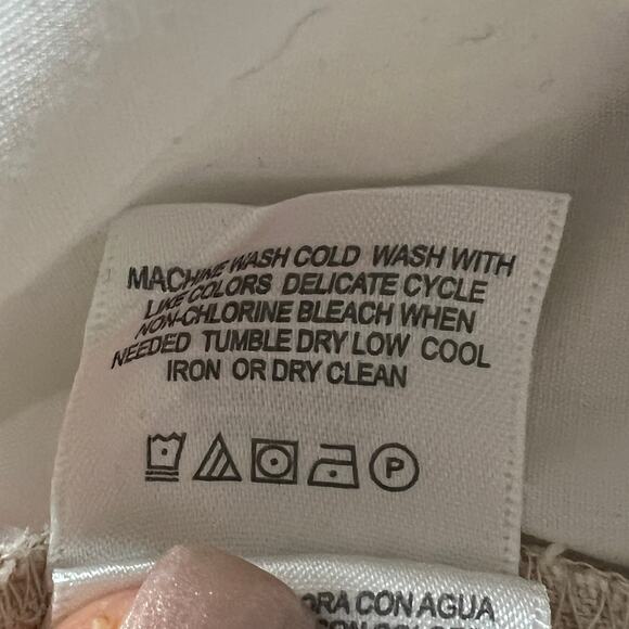 Liz Claiborne Jackie Linen Drawstring Wide Leg Trouser Pants Womens Size 4 Beige - Picture 8 of 10